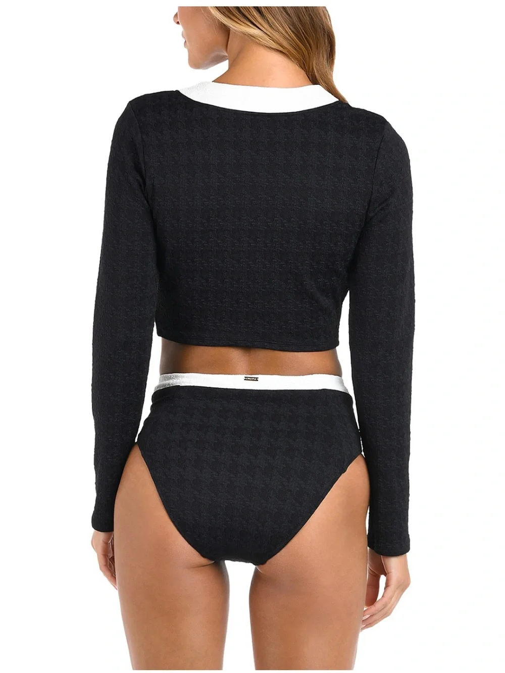 L'AGENCE Adaline Color Blocked Swim Cover-Up Cardigan in Black, Small (NWT) - Picture 4 of 5